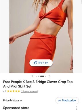 Free People X Bec & Bridge Clover Crop Top And Midi Skirt Sets